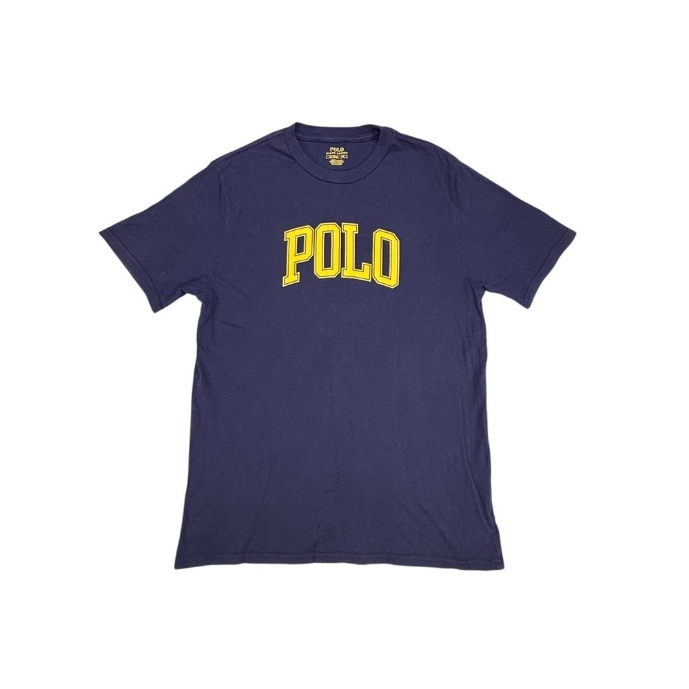 Polo Ralph Lauren Boys Navy Blue Yellow Graphic Logo T-Shirt XL 18-20